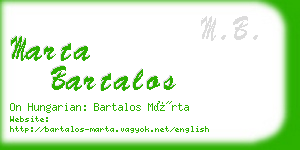 marta bartalos business card